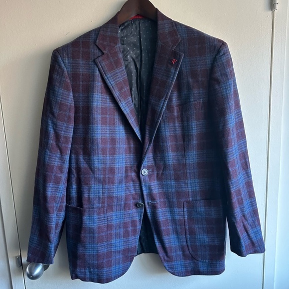 Fully Bespoke ISAIA Blue Eggplant Cashmere Blazer